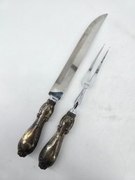 Vintage - Sheffield - Sterling .925 Silver - Two Piece Carving Set