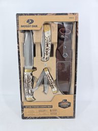 New - Mossy Oak - Country DNA - Stag Finish Knife Set
