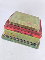 Stack Of Six - Vintage / Antique - Educational - Hardcover / Hardback Books
