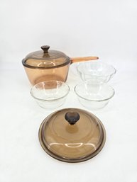 Lot Of Six - Glassware - Corning / Pyrex / Arcoroc