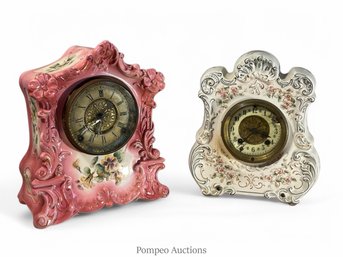 Pair (2) China Clocks