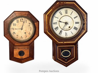 Pair Of Seth Thomas School House Clocks