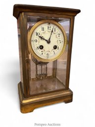 Tiffany And Company 8 Day Brass And Glass