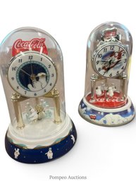 Pair (2) Coca Cola Commemorative Clocks