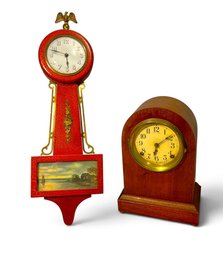Pair (2) Collectible Clocks  Seth Thomas 'Prospect' And Gilbert 'Banjo'