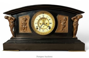 Ansonia Visible Escapement 'Monterey' 8 Day T&S  Iron Case Mantel Clock