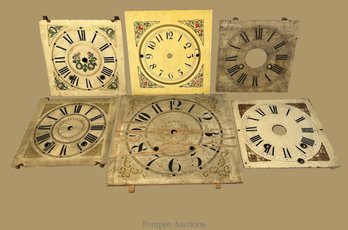 6 Misc Painted Wood Dials Including 1 East/West Or Torrington Type