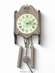 New England Clock Co. Bristol. CT. Weight Driven Country Wall Clock