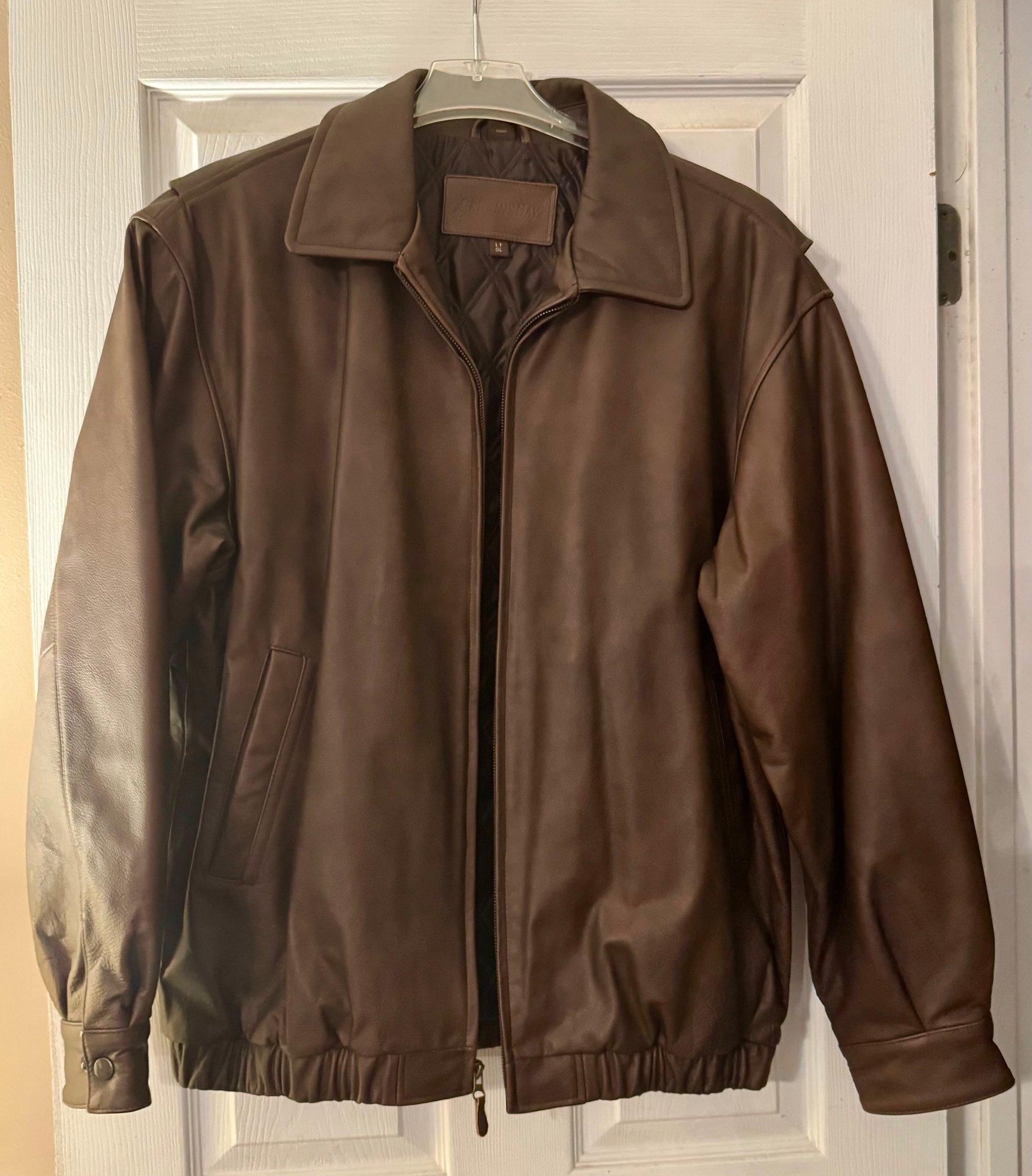 Mens Vintage St. Johns Bay Leather Jacket #2577