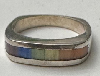 Sterling Silver Multicolor Band Ring