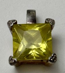 Sterling Silver And Yellow CZ Pendant