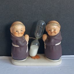 Vintage Goebel West Germany Monks Egg Timer Salt Pepper