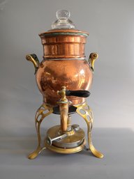 Vintage Antique Copper Brass Percolator Coffee Maker With Stern