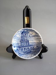 Vintage Wood & Sons Staffordshire England Blue White Decorative Plate Small