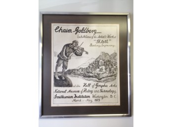 Chaim Goldberg Shtetl Exhibitions   Signed Numbered 7/50 Smithsonian  National Museum History 1973