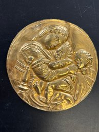 Vintage Large Embossed Panel  Mary Mother Of Jesus John The Baptist