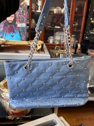 Vintage Charming Charlie White Quilted Bag Purse Handbag Gold Chain
