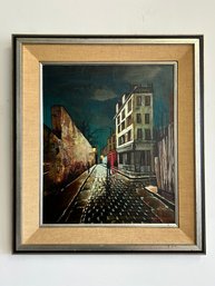 Rue La Nuit 1963 Evelyn Firmin Paris Impressionist Oil Painting