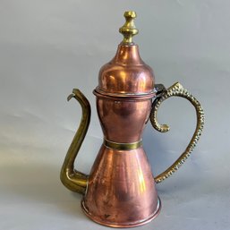 Antique Vintage Copper Brass Coffee Pot