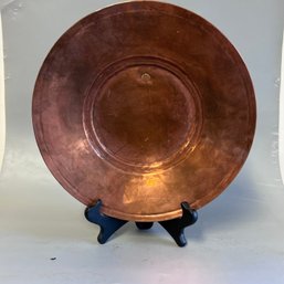 Antique Vintage  Large Copper Brass Concave Plate