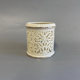 Lenox Illuminations Pierced Porcelain Votive Candle Holder With Gold Trim