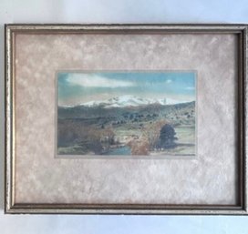 Original Painting Watercolour Pencil Writing Signature 13x10.5' Framed