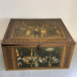 Vintage 1950s Biscuit Tin The Night Watch By Rembrandt