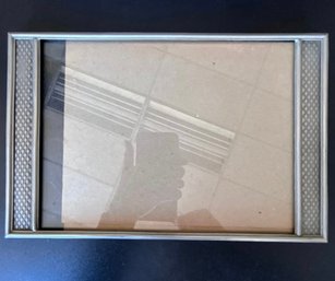 Antique Vintage Silver Photo Frame 7 X12 Mid Century Mod Diamond Textured