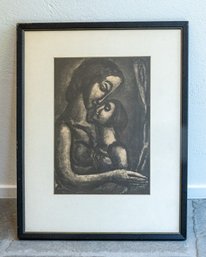 VINTAGE GEORGES ROUAULT FRENCH MISERERE PRINT FRAMED