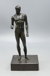 VINTAGE BRONZE SCULPTURE GREEK ATHLETE 'DISCOBOLOS' STAUE