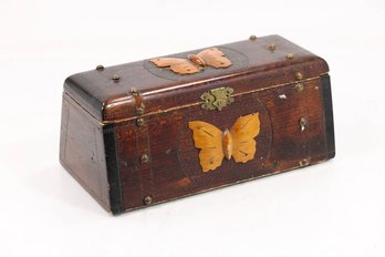 STUNNING ANTIQUE ARTS AND CRAFTS WOOD GLOVE DRESSER BOX