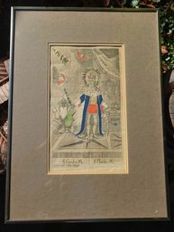 ILLUMINATED HAND‑COLORED ETCHING — SAINT CHARLES MARTYR, SCHOOL OF AUGSBURG, JOSEPH OTTINGER, C. 1750