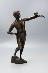 VINTAGE  BRONZE NUDE FIGURE  SIGNED E. BECK SCULPTURE STATUE