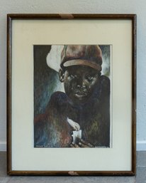 MID CENTURY PAINTING IMPASTO SIGNED WEINBERG DATED 1964 FRAMED TEARS FOR J.F.K