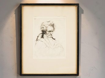 ORIGINAL ANTIQUE ETCHING ARTHUR W. HEINTZELMAN (1891-1965)  'BEETHOVEN,' 1929