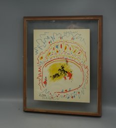 ORIGINAL PABLO PICASSO 'TOROMACHIE' ORIGINAL COLORED LITHOGRAPH  SIGNED & DATED IN PLATE