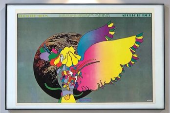 RARE 1970 PETER MAX APOLLO 11 POSTER  LIMITED EDITION FROM ORIGINAL BOOK