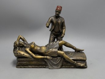 COLD‑PAINTED BRASS EROTICA SCULPTURE IN THE MANNER OF FRANZ XAVIER BERGMAN