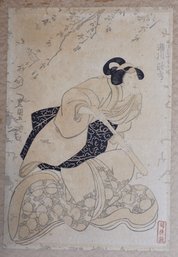 ORIGINAL JAPANESE UTAGAWA TOYOKUNI I – RARE EDO WOODBLOCK WITH SUMI INK & KARAZURI