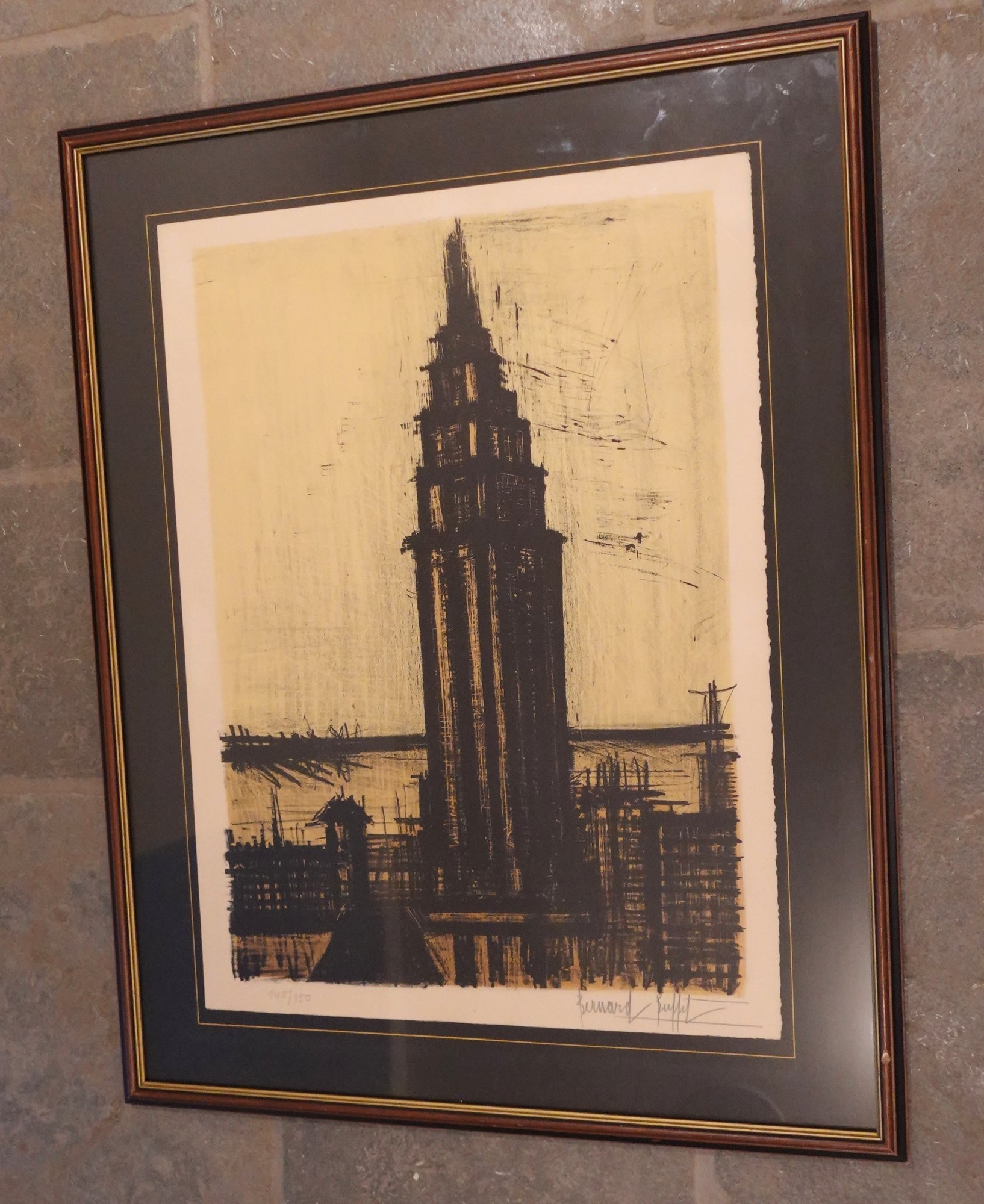 ベルナールビュッフェNEW YORK-Empire State Building LARGE VINTAGE SIGNED AND NUMBERED BUFFET LITHOGRAPH EMPRE STATE