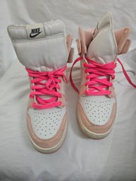 Nike Dunk High 1985 Sneakers In Arctic Orange With Bright Pink Laces 11