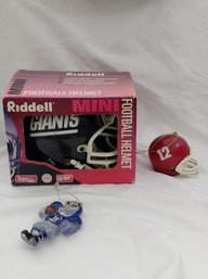 Sports Lot - Vintage Riddell Giants Helmet, Crimson, And Giants Ornament