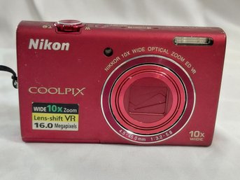 Red Nikon COOLPIX S6200 Compact Digital Camera