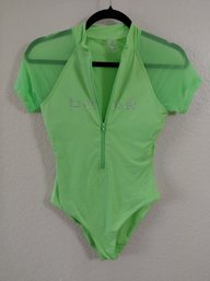 Y2k Bebe Vibrant Green Body Suit Small