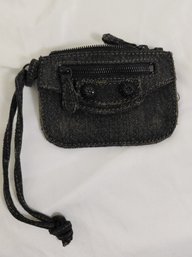Authentic Balenciaga Le Cagole Washed Denim Coin Purse