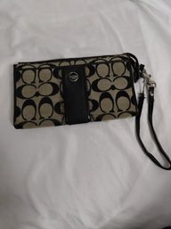 Coach Signature C Jacquard Wristlet Wallet