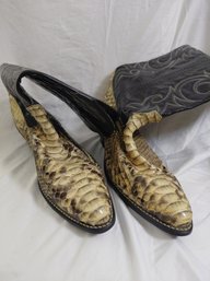 ACME Vintage Men Python Snakeskin Leather Western Boots Rodeo USA Made 11.5