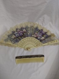 Vintage Vanity Items - Comb And Fan