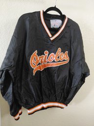 Vintage 1990s Baltimore Orioles Starter MLB V-neck Pullover Windbreaker Jacket Large
