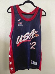 Vintage 1990s Champion USA Basketball Jersey 44